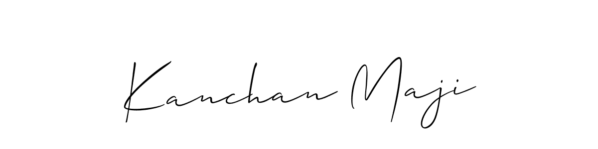 Make a beautiful signature design for name Kanchan Maji. With this signature (Allison_Script) style, you can create a handwritten signature for free. Kanchan Maji signature style 2 images and pictures png