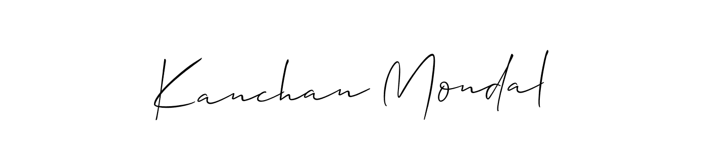 Use a signature maker to create a handwritten signature online. With this signature software, you can design (Allison_Script) your own signature for name Kanchan Mondal. Kanchan Mondal signature style 2 images and pictures png