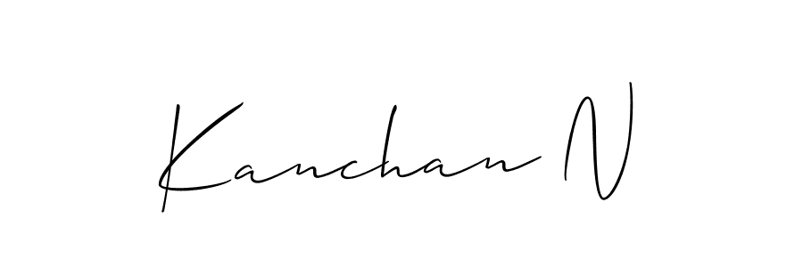 Make a beautiful signature design for name Kanchan N. With this signature (Allison_Script) style, you can create a handwritten signature for free. Kanchan N signature style 2 images and pictures png