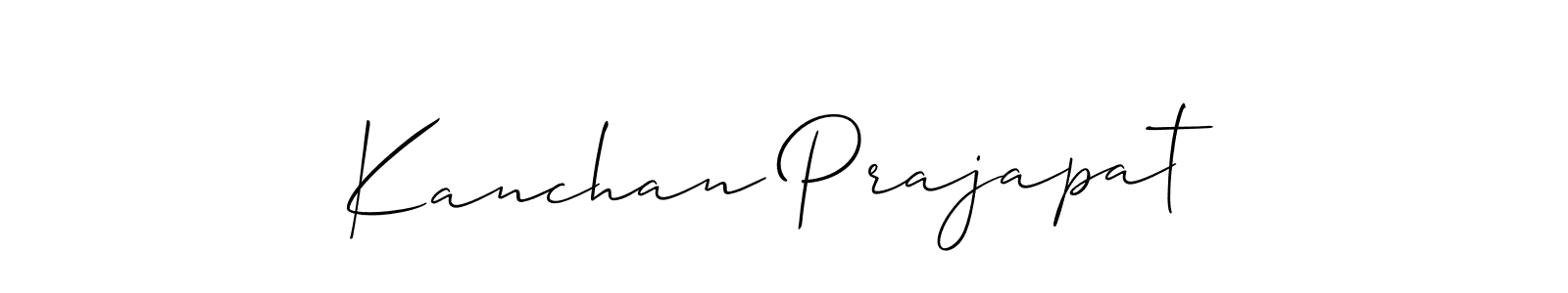 How to make Kanchan Prajapat name signature. Use Allison_Script style for creating short signs online. This is the latest handwritten sign. Kanchan Prajapat signature style 2 images and pictures png