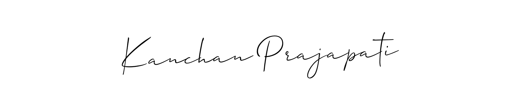 How to make Kanchan Prajapati signature? Allison_Script is a professional autograph style. Create handwritten signature for Kanchan Prajapati name. Kanchan Prajapati signature style 2 images and pictures png