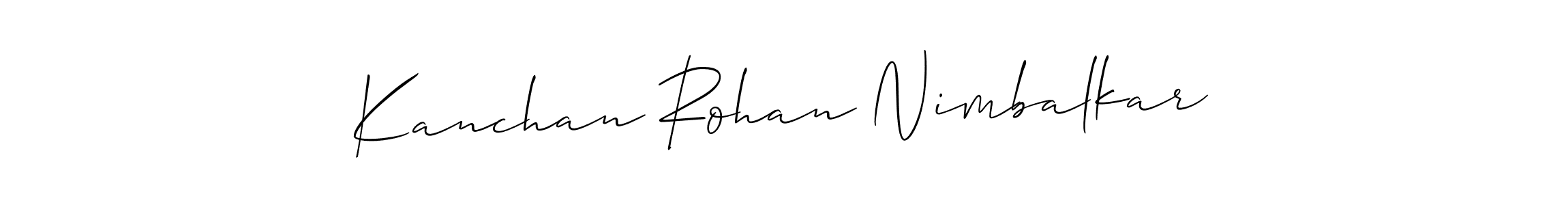 Make a beautiful signature design for name Kanchan Rohan Nimbalkar. With this signature (Allison_Script) style, you can create a handwritten signature for free. Kanchan Rohan Nimbalkar signature style 2 images and pictures png