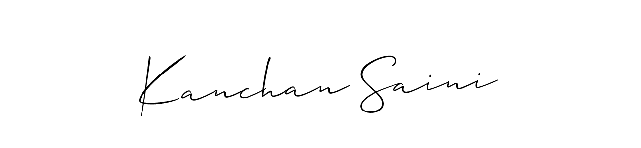 How to make Kanchan Saini name signature. Use Allison_Script style for creating short signs online. This is the latest handwritten sign. Kanchan Saini signature style 2 images and pictures png