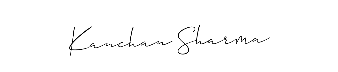 How to make Kanchan Sharma signature? Allison_Script is a professional autograph style. Create handwritten signature for Kanchan Sharma name. Kanchan Sharma signature style 2 images and pictures png