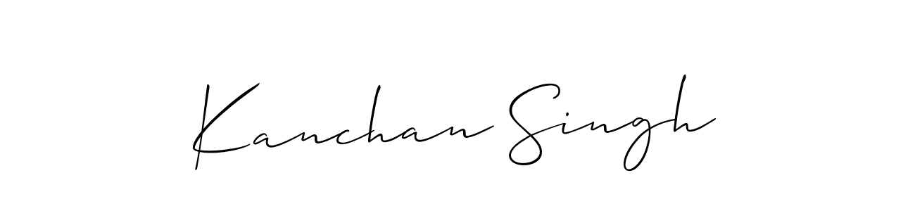 Allison_Script is a professional signature style that is perfect for those who want to add a touch of class to their signature. It is also a great choice for those who want to make their signature more unique. Get Kanchan Singh name to fancy signature for free. Kanchan Singh signature style 2 images and pictures png