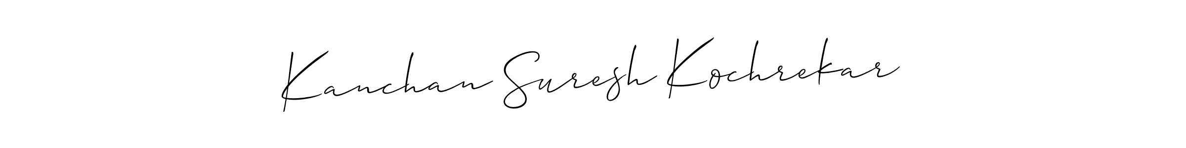 Allison_Script is a professional signature style that is perfect for those who want to add a touch of class to their signature. It is also a great choice for those who want to make their signature more unique. Get Kanchan Suresh Kochrekar name to fancy signature for free. Kanchan Suresh Kochrekar signature style 2 images and pictures png