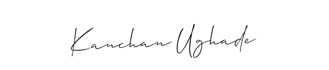 Create a beautiful signature design for name Kanchan Ughade. With this signature (Allison_Script) fonts, you can make a handwritten signature for free. Kanchan Ughade signature style 2 images and pictures png