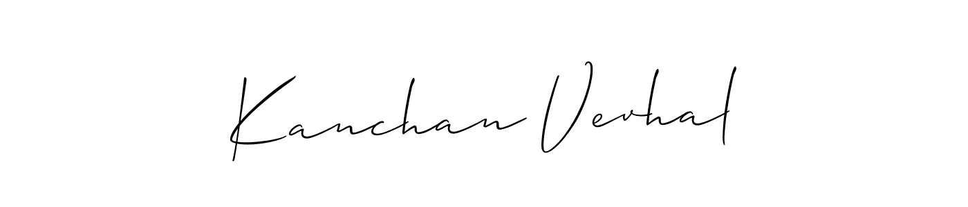 Also we have Kanchan Vevhal name is the best signature style. Create professional handwritten signature collection using Allison_Script autograph style. Kanchan Vevhal signature style 2 images and pictures png
