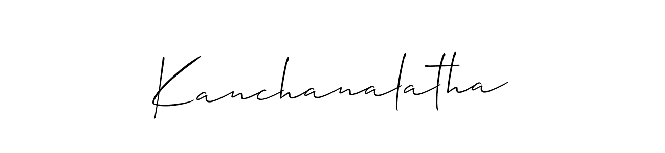 Allison_Script is a professional signature style that is perfect for those who want to add a touch of class to their signature. It is also a great choice for those who want to make their signature more unique. Get Kanchanalatha name to fancy signature for free. Kanchanalatha signature style 2 images and pictures png