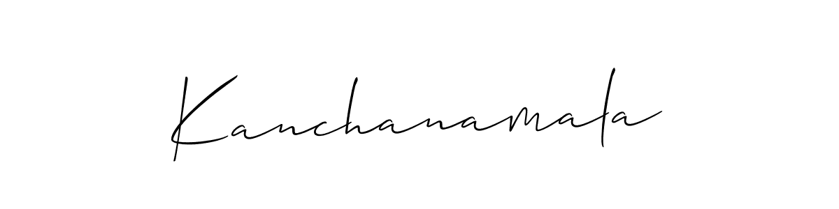 Use a signature maker to create a handwritten signature online. With this signature software, you can design (Allison_Script) your own signature for name Kanchanamala. Kanchanamala signature style 2 images and pictures png