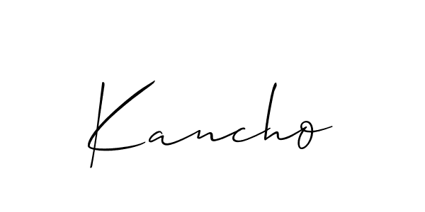 if you are searching for the best signature style for your name Kancho. so please give up your signature search. here we have designed multiple signature styles  using Allison_Script. Kancho signature style 2 images and pictures png