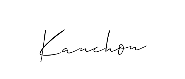 Kanchon stylish signature style. Best Handwritten Sign (Allison_Script) for my name. Handwritten Signature Collection Ideas for my name Kanchon. Kanchon signature style 2 images and pictures png