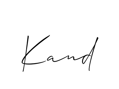 Make a beautiful signature design for name Kand. With this signature (Allison_Script) style, you can create a handwritten signature for free. Kand signature style 2 images and pictures png