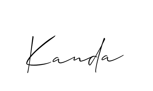 Use a signature maker to create a handwritten signature online. With this signature software, you can design (Allison_Script) your own signature for name Kanda. Kanda signature style 2 images and pictures png