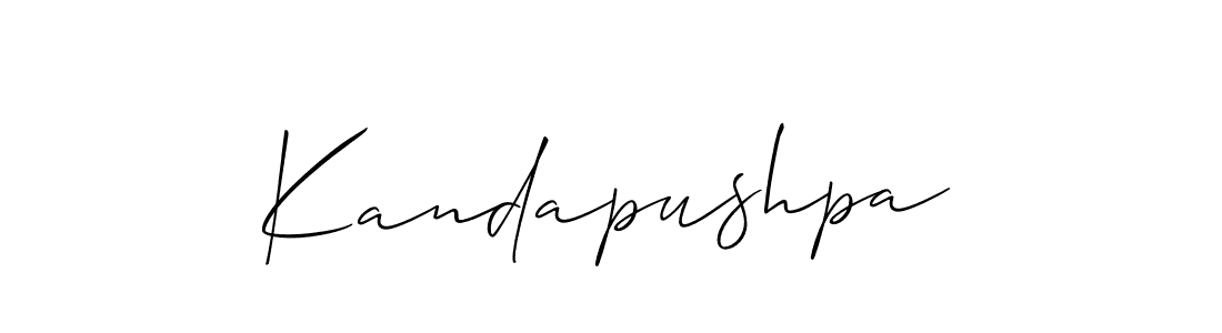 Make a beautiful signature design for name Kandapushpa. With this signature (Allison_Script) style, you can create a handwritten signature for free. Kandapushpa signature style 2 images and pictures png