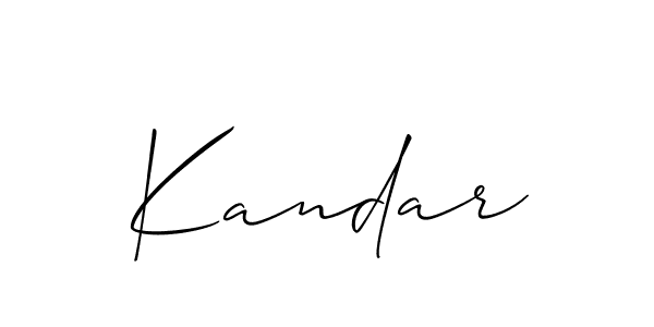 How to make Kandar signature? Allison_Script is a professional autograph style. Create handwritten signature for Kandar name. Kandar signature style 2 images and pictures png