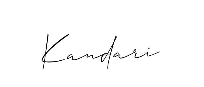 Design your own signature with our free online signature maker. With this signature software, you can create a handwritten (Allison_Script) signature for name Kandari. Kandari signature style 2 images and pictures png