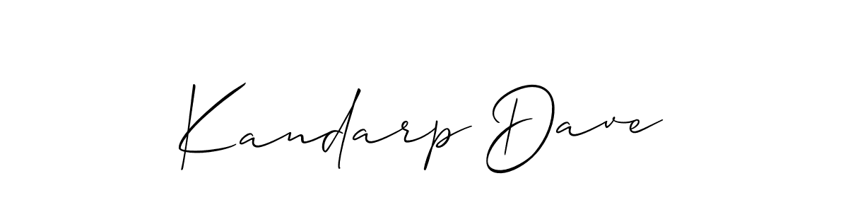 Also we have Kandarp Dave name is the best signature style. Create professional handwritten signature collection using Allison_Script autograph style. Kandarp Dave signature style 2 images and pictures png