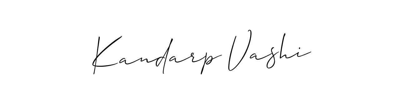 Make a short Kandarp Vashi signature style. Manage your documents anywhere anytime using Allison_Script. Create and add eSignatures, submit forms, share and send files easily. Kandarp Vashi signature style 2 images and pictures png