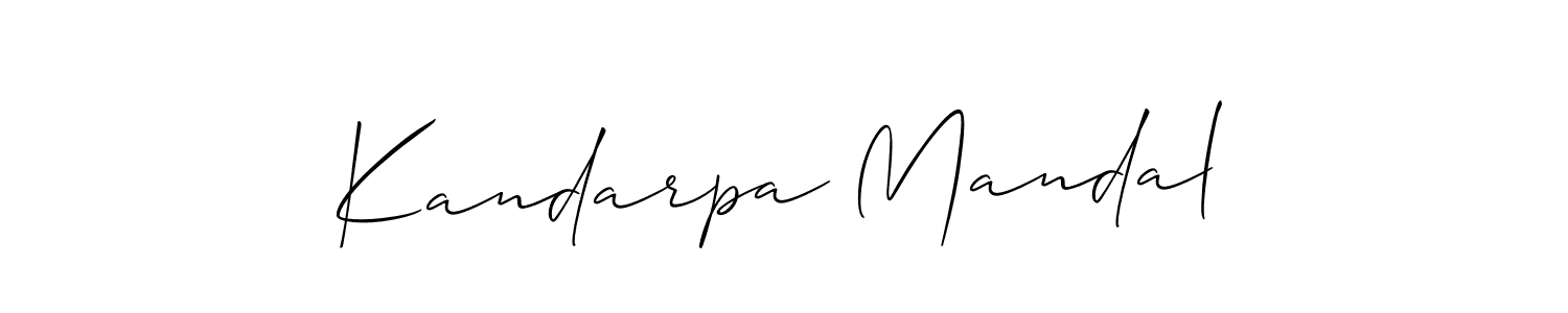 Create a beautiful signature design for name Kandarpa Mandal. With this signature (Allison_Script) fonts, you can make a handwritten signature for free. Kandarpa Mandal signature style 2 images and pictures png