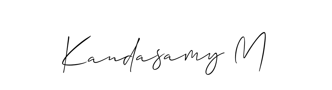 Use a signature maker to create a handwritten signature online. With this signature software, you can design (Allison_Script) your own signature for name Kandasamy M. Kandasamy M signature style 2 images and pictures png