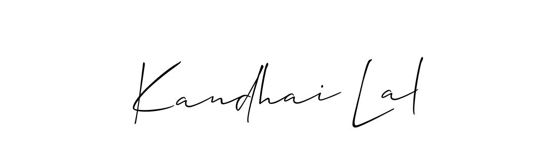 Use a signature maker to create a handwritten signature online. With this signature software, you can design (Allison_Script) your own signature for name Kandhai Lal. Kandhai Lal signature style 2 images and pictures png