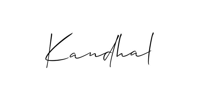 Design your own signature with our free online signature maker. With this signature software, you can create a handwritten (Allison_Script) signature for name Kandhal. Kandhal signature style 2 images and pictures png