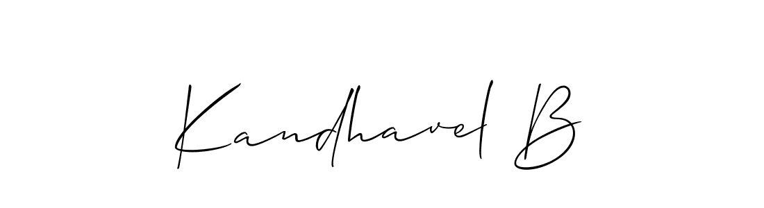Design your own signature with our free online signature maker. With this signature software, you can create a handwritten (Allison_Script) signature for name Kandhavel B. Kandhavel B signature style 2 images and pictures png