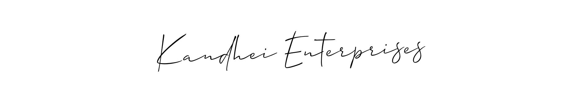 It looks lik you need a new signature style for name Kandhei Enterprises. Design unique handwritten (Allison_Script) signature with our free signature maker in just a few clicks. Kandhei Enterprises signature style 2 images and pictures png