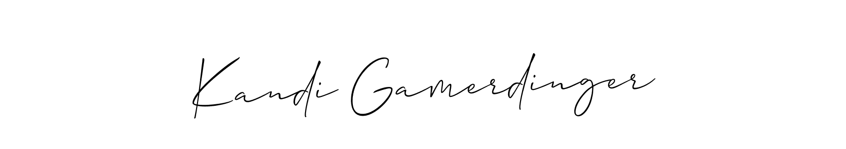 Use a signature maker to create a handwritten signature online. With this signature software, you can design (Allison_Script) your own signature for name Kandi Gamerdinger. Kandi Gamerdinger signature style 2 images and pictures png