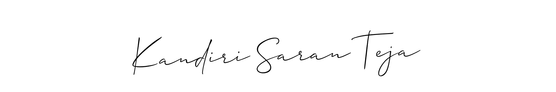 Similarly Allison_Script is the best handwritten signature design. Signature creator online .You can use it as an online autograph creator for name Kandiri Saran Teja. Kandiri Saran Teja signature style 2 images and pictures png