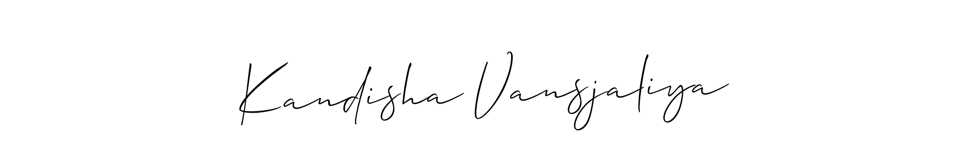 It looks lik you need a new signature style for name Kandisha Vansjaliya. Design unique handwritten (Allison_Script) signature with our free signature maker in just a few clicks. Kandisha Vansjaliya signature style 2 images and pictures png