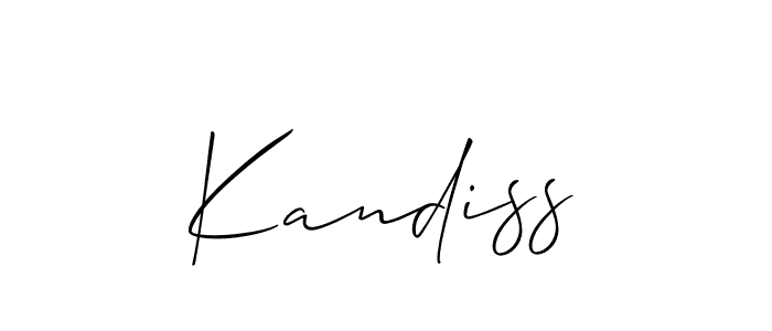 Make a beautiful signature design for name Kandiss. With this signature (Allison_Script) style, you can create a handwritten signature for free. Kandiss signature style 2 images and pictures png