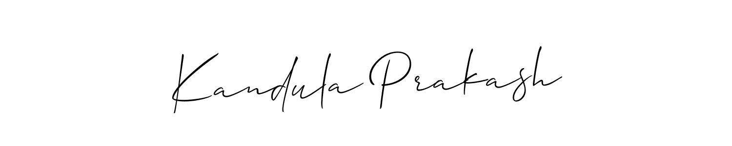 Design your own signature with our free online signature maker. With this signature software, you can create a handwritten (Allison_Script) signature for name Kandula Prakash. Kandula Prakash signature style 2 images and pictures png