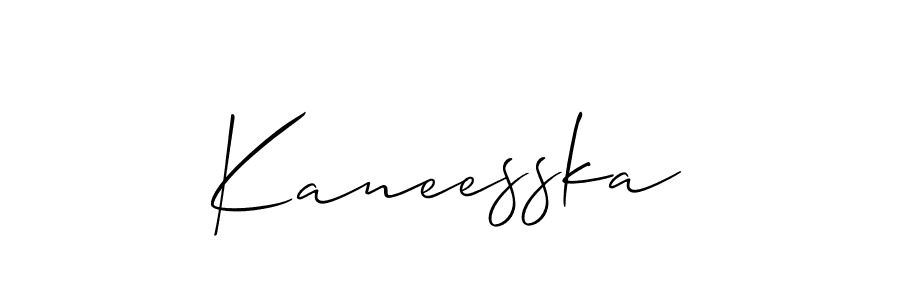 How to make Kaneesska signature? Allison_Script is a professional autograph style. Create handwritten signature for Kaneesska name. Kaneesska signature style 2 images and pictures png