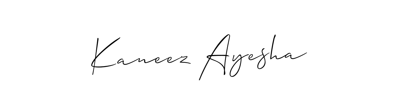 Create a beautiful signature design for name Kaneez Ayesha. With this signature (Allison_Script) fonts, you can make a handwritten signature for free. Kaneez Ayesha signature style 2 images and pictures png