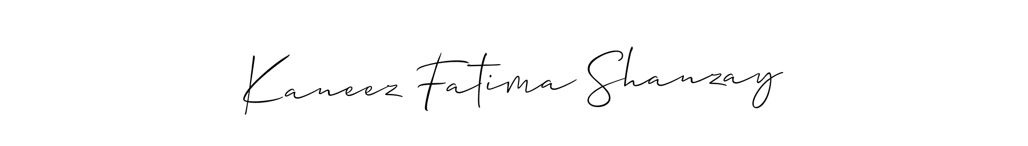 if you are searching for the best signature style for your name Kaneez Fatima Shanzay. so please give up your signature search. here we have designed multiple signature styles  using Allison_Script. Kaneez Fatima Shanzay signature style 2 images and pictures png