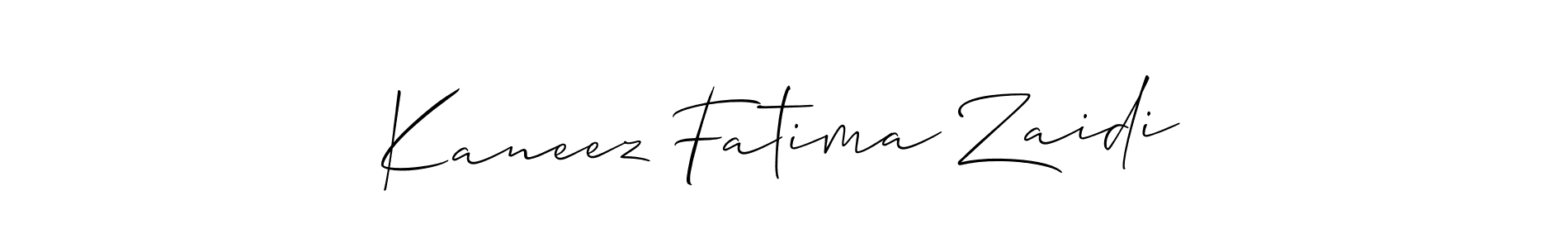 How to make Kaneez Fatima Zaidi signature? Allison_Script is a professional autograph style. Create handwritten signature for Kaneez Fatima Zaidi name. Kaneez Fatima Zaidi signature style 2 images and pictures png