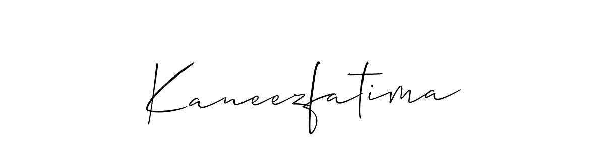 You should practise on your own different ways (Allison_Script) to write your name (Kaneezfatima) in signature. don't let someone else do it for you. Kaneezfatima signature style 2 images and pictures png