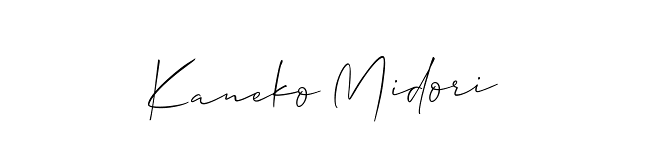 The best way (Allison_Script) to make a short signature is to pick only two or three words in your name. The name Kaneko Midori include a total of six letters. For converting this name. Kaneko Midori signature style 2 images and pictures png