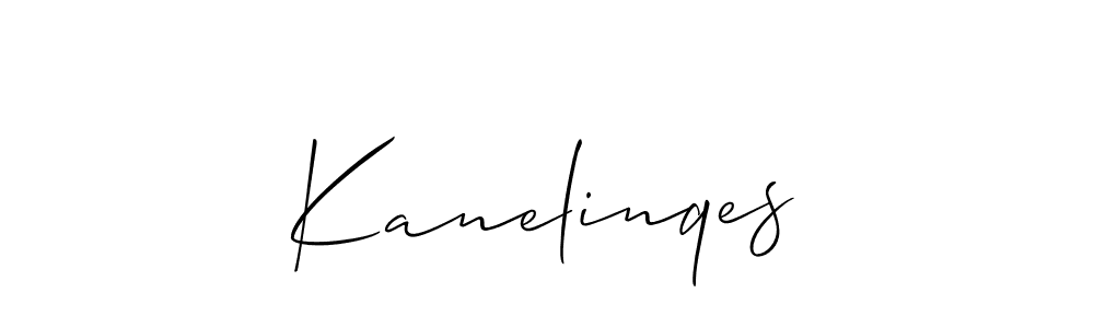 How to make Kanelinqes signature? Allison_Script is a professional autograph style. Create handwritten signature for Kanelinqes name. Kanelinqes signature style 2 images and pictures png