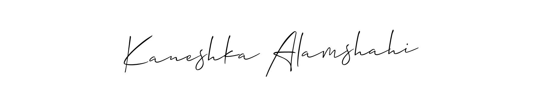 Also we have Kaneshka Alamshahi name is the best signature style. Create professional handwritten signature collection using Allison_Script autograph style. Kaneshka Alamshahi signature style 2 images and pictures png