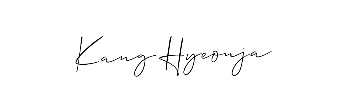 Create a beautiful signature design for name Kang Hyeonja. With this signature (Allison_Script) fonts, you can make a handwritten signature for free. Kang Hyeonja signature style 2 images and pictures png