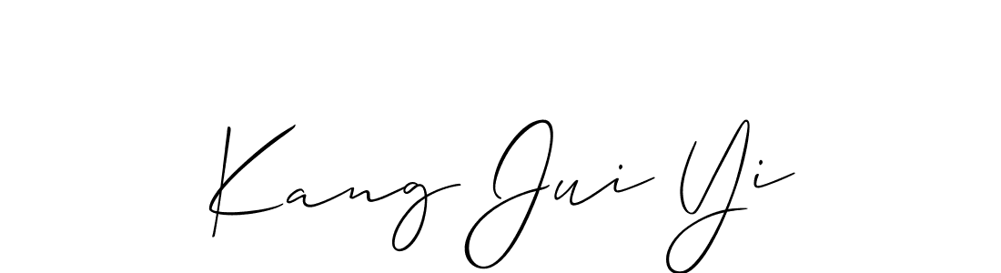 Design your own signature with our free online signature maker. With this signature software, you can create a handwritten (Allison_Script) signature for name Kang Jui Yi. Kang Jui Yi signature style 2 images and pictures png