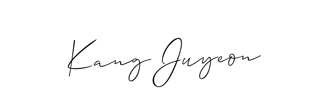 Allison_Script is a professional signature style that is perfect for those who want to add a touch of class to their signature. It is also a great choice for those who want to make their signature more unique. Get Kang Juyeon name to fancy signature for free. Kang Juyeon signature style 2 images and pictures png