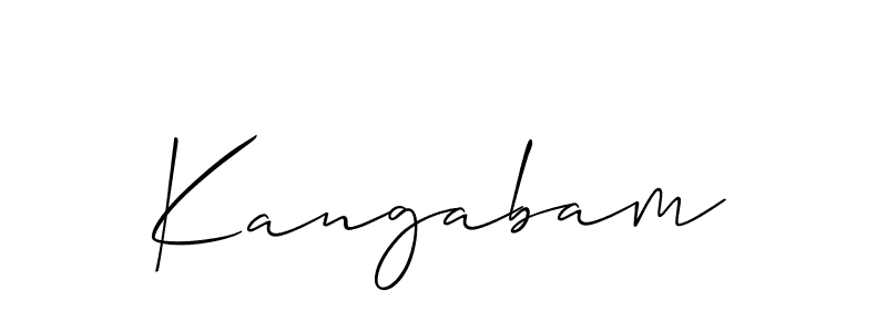 if you are searching for the best signature style for your name Kangabam. so please give up your signature search. here we have designed multiple signature styles  using Allison_Script. Kangabam signature style 2 images and pictures png