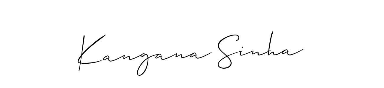 Make a beautiful signature design for name Kangana Sinha. With this signature (Allison_Script) style, you can create a handwritten signature for free. Kangana Sinha signature style 2 images and pictures png