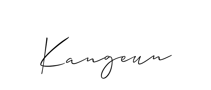 Use a signature maker to create a handwritten signature online. With this signature software, you can design (Allison_Script) your own signature for name Kangeun. Kangeun signature style 2 images and pictures png