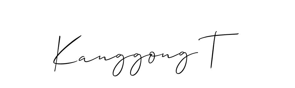 Create a beautiful signature design for name Kanggong T. With this signature (Allison_Script) fonts, you can make a handwritten signature for free. Kanggong T signature style 2 images and pictures png