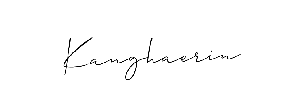 Use a signature maker to create a handwritten signature online. With this signature software, you can design (Allison_Script) your own signature for name Kanghaerin. Kanghaerin signature style 2 images and pictures png